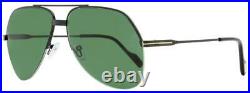 Tom Ford WILDER-02 FT 0644 O1N Black Pilot Sunglasses Sonnenbrille Green Lens