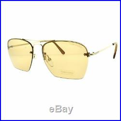 Tom Ford Walker TF0504 28E Rose Gold Aviator Semi Rim Women 100% UV Sunglasses