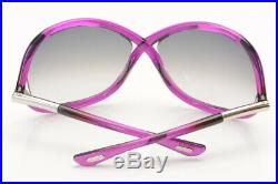 Tom Ford Whitney 75B violet purple crisscross oversize frame sunglasses NEW $415