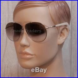 Tom Ford Women Eva Aviator Sunglasses Rose Gold Ivory Brown Gradient Ft 0374 28g