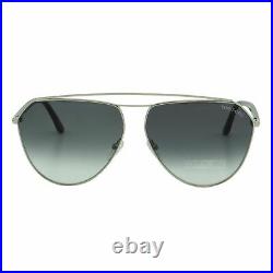 Tom Ford Women Sunglasses Binx FT-0681-16B Silver Aviator Gray Gradient Lens