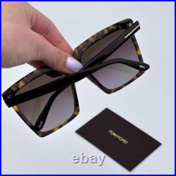 Tom Ford Women Sunglasses Havana Brown Grad Polar Square FT0764 52H BRAND NEW Tom Ford Women Sunglasses Havana Brown Grad Polar Square FT0764 52H BRAND NEW