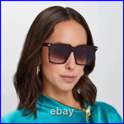 Tom Ford Women Sunglasses Havana Brown Grad Polar Square FT0764 52H BRAND NEW Tom Ford Women Sunglasses Havana Brown Grad Polar Square FT0764 52H BRAND NEW