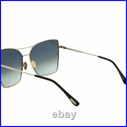 Tom Ford Women Sunglasses Sye FT-0738-28B Gold Butterfly Gray Gradient Lens 2N