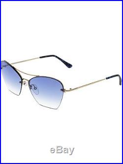 Tom Ford Women's Annabel FT0507-28W-58 Gold Semi-Rimless Sunglasses