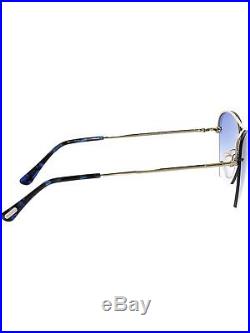 Tom Ford Women's Annabel FT0507-28W-58 Gold Semi-Rimless Sunglasses
