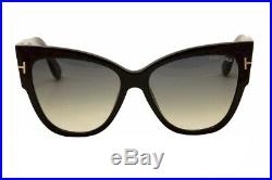 Tom Ford Women's Anoushka TF371 TF/371 01B Black Cat Eye Sunglasses 57mm