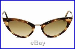 Tom Ford Women's Grace TF-349 TF349 47G Havana/Pale Gold Cat Eye Sunglasses 52mm