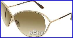 Tom Ford Women's Gradient Miranda FT0130-28G-68 Gold Oval Sunglasses