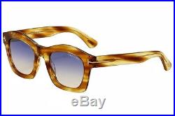 Tom Ford Women's Greta TF431 TF/431 41W Striped YellowithGold Sunglasses 50mm