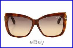 Tom Ford Women's Irina TF390 TF/390 53F Havana/Gold Cat Eye Sunglasses 59mm