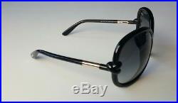 Tom Ford Women's Sonja Tf 185 01b Gloss Black Gold Sunglasses Made In Italy
