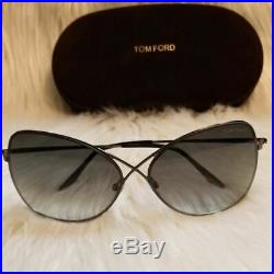 Tom Ford Women's Sunglasses Colette Gunmetal Frame Grey Gradient Butterfly TF02