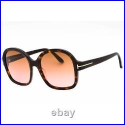 Tom Ford Women's Sunglasses Dark Havana Full Rim Frame Brown Lens FT1034 52F