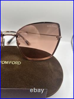 Tom Ford Women's Sunglasses Nickie Shiny Rose Gold Butterfly Frame FT1107 6228U