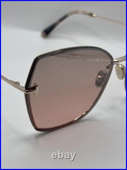 Tom Ford Women's Sunglasses Nickie Shiny Rose Gold Butterfly Frame FT1107 6228U
