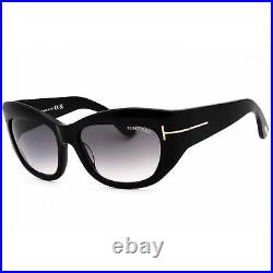 Tom Ford Women's Sunglasses Shiny Black Cat Eye Acetate Frame FT1065 01B