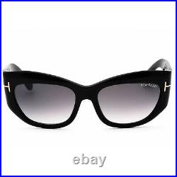 Tom Ford Women's Sunglasses Shiny Black Cat Eye Acetate Frame FT1065 01B