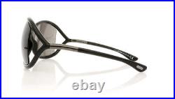 Tom Ford Women's Whitney Shiny Black Smoke Lenses 64mm Sunglasses (NO CASE)