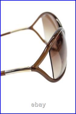 Tom Ford Womens Large Round Sunglasses Brown Gold Tone Plastic Tom Ford Womens Large Round Sunglasses Brown Gold Tone Plastic