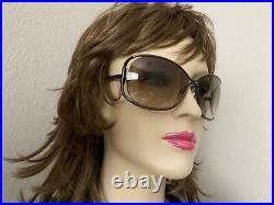 Tom Ford Womens Metal Plastic Brown Over Sized Open Eugenia Sunglasses
