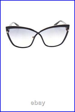 Tom Ford Womens Sandrine Gold Tone Trimmed Cateye 68 5 140 Sunglasses Black
