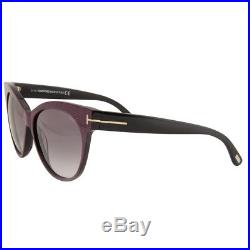Tom Ford Womens Saskia TF330 Matte Violet Cat Eye Sunglasses Gray Gradient Lens