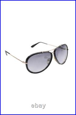 Tom Ford Womens TF 109 Cyrille Aviator Sunglasses Black Gold Tone