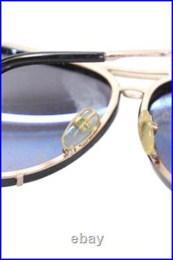 Tom Ford Womens TF 109 Cyrille Aviator Sunglasses Black Gold Tone