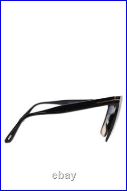 Tom Ford Womens TF 764 Sabrina Squared Sunglasses Black Plastic