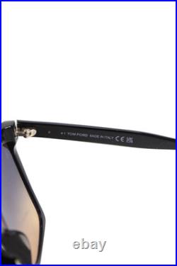 Tom Ford Womens TF 764 Sabrina Squared Sunglasses Black Plastic