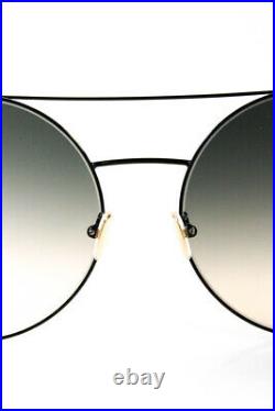 Tom Ford Womens TF 782 01B Dolly Round Sunglasses Black Gold Tone Metal Plastic