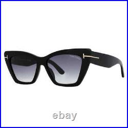 Tom Ford Wyatt Grey Gradient Cat Eye Ladies Sunglasses FT0871 01B 56