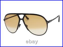 Tom Ford Xavier TF 1060 01F Shiny Black Brown Gradient Sunglasse 64-14-135 WCase