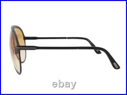 Tom Ford Xavier TF 1060 01F Shiny Black Brown Gradient Sunglasse 64-14-135 WCase