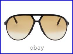 Tom Ford Xavier TF 1060 01F Shiny Black Brown Gradient Sunglasse 64-14-135 WCase