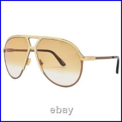 Tom Ford Xavier TF 1060 30F Shiny Gold/Brown Lenses Sunglasses New
