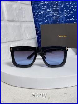 TomFord Classic Oversize Unisex Shiny Black Frame Square Sunglasses