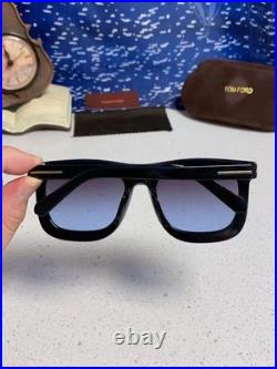 TomFord Classic Oversize Unisex Shiny Black Frame Square Sunglasses